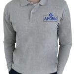 Polo long sleeve gray men