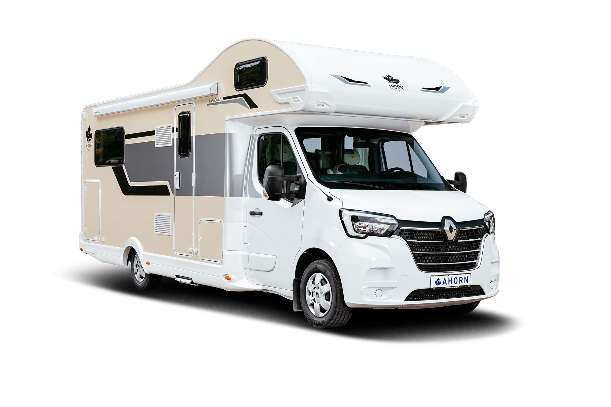The Canada AE Alcove motorhome from the front.