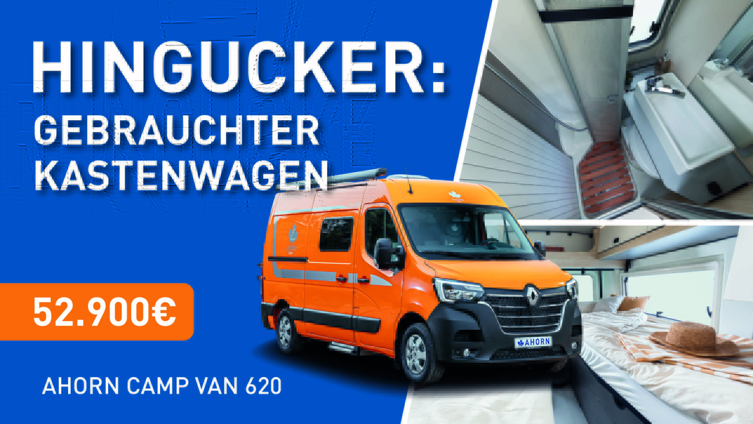 Hingucker: Gebrauchter Kastenwagen für 52.900€ | Ahorn Camp Van 620 in Orange
